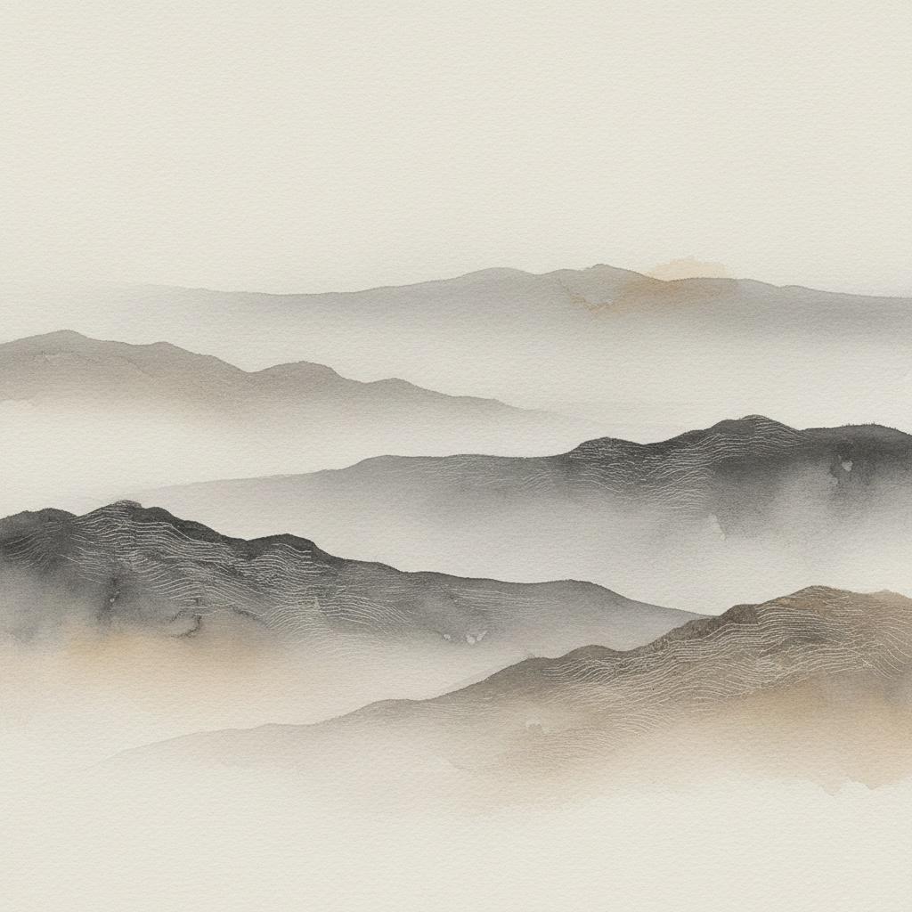 Ethereal Strata Of Silence: A Meditative Study In Misted Earth And Charcoal Shadows — Laurent Roche