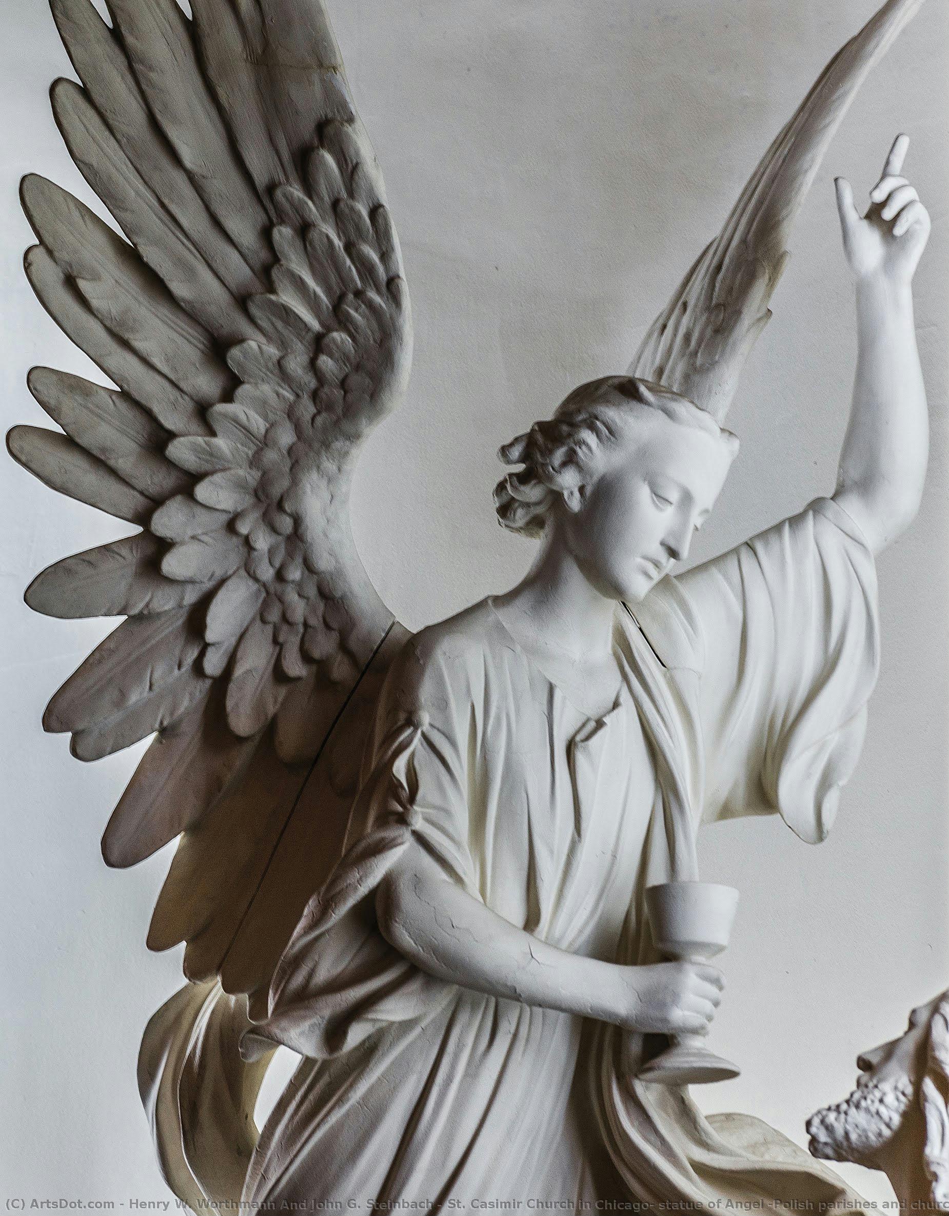St. Casimir Church In Chicago, Statue Of Angel [polish Parishes And Churches In Chicago] — Henry W. Worthmann Y John G. Steinbach