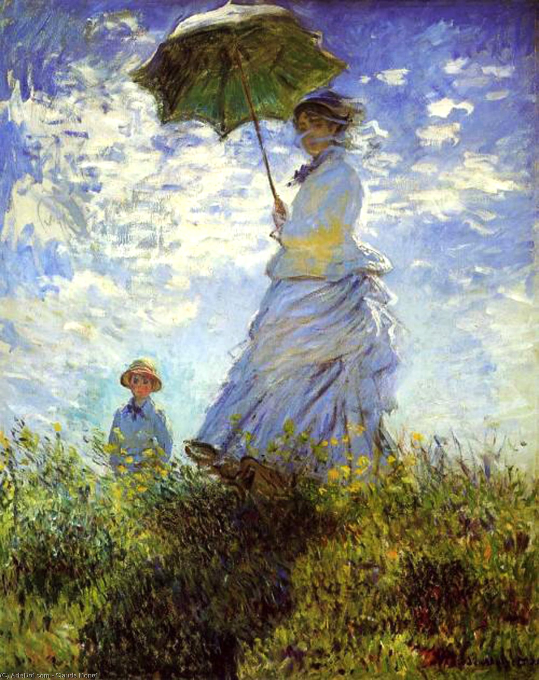 Der Spaziergang, Frau Mit Einem Paragraphen — Claude Monet