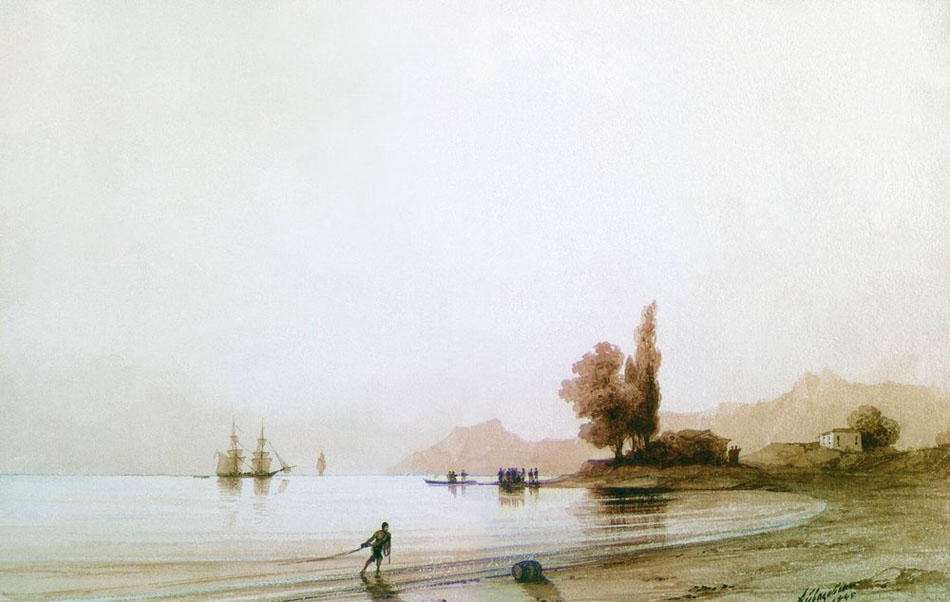 View On Rocky Coast — Ivan Konstantinovich Aivazovsky