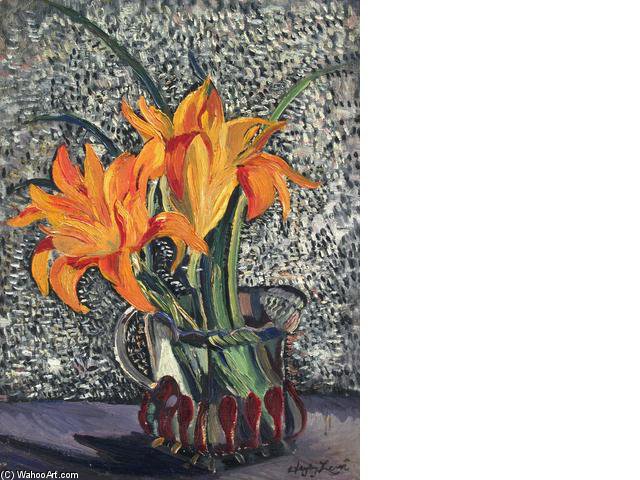 Still Life With Lilies, Monarch Butterfly — Richard Hayley Lever