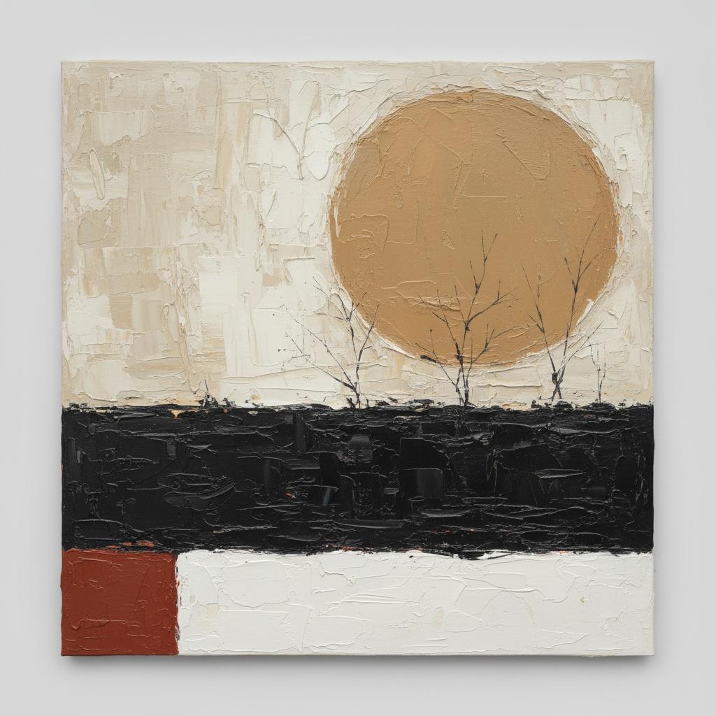 Ethereal Horizon: A Monumental Study Of Ochre Light And Midnight Shadows — Laurent Fabre