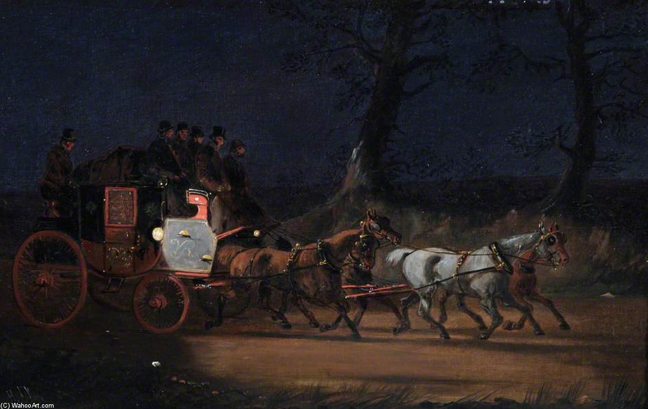 Mail Coach At Night — Samuel Henry Gordon Alken