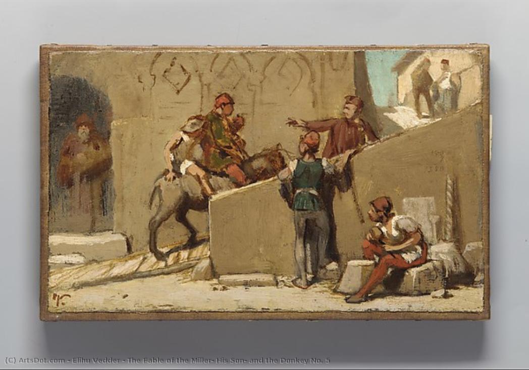 The Fable Of The Miller, His Son, And The Donkey No. 5 — Elihu Vedder