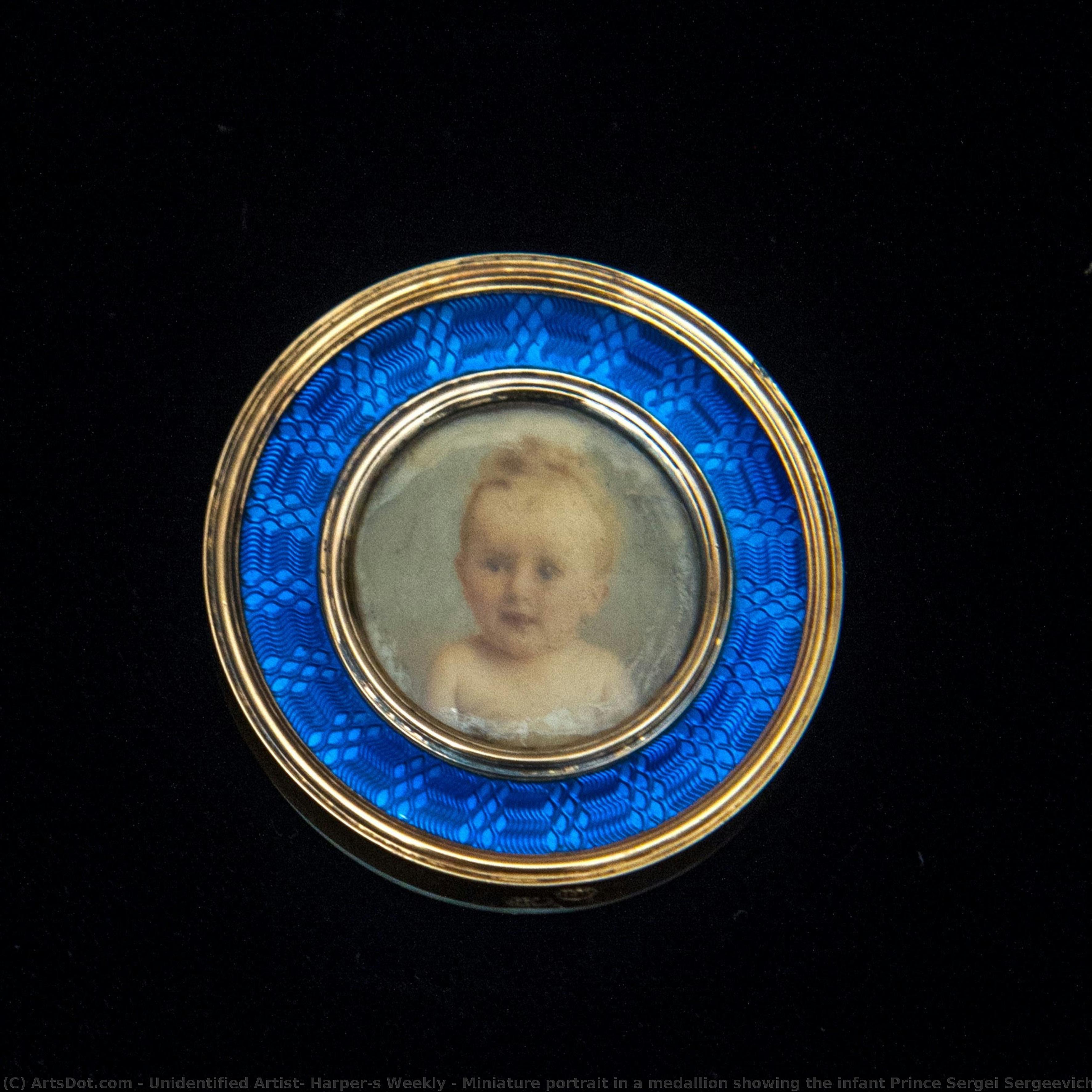 Miniature Portrait In A Medallion Showing The Infant Prince Sergei Sergeevich — Unidentifizierter Künstler, Harper's Weekly