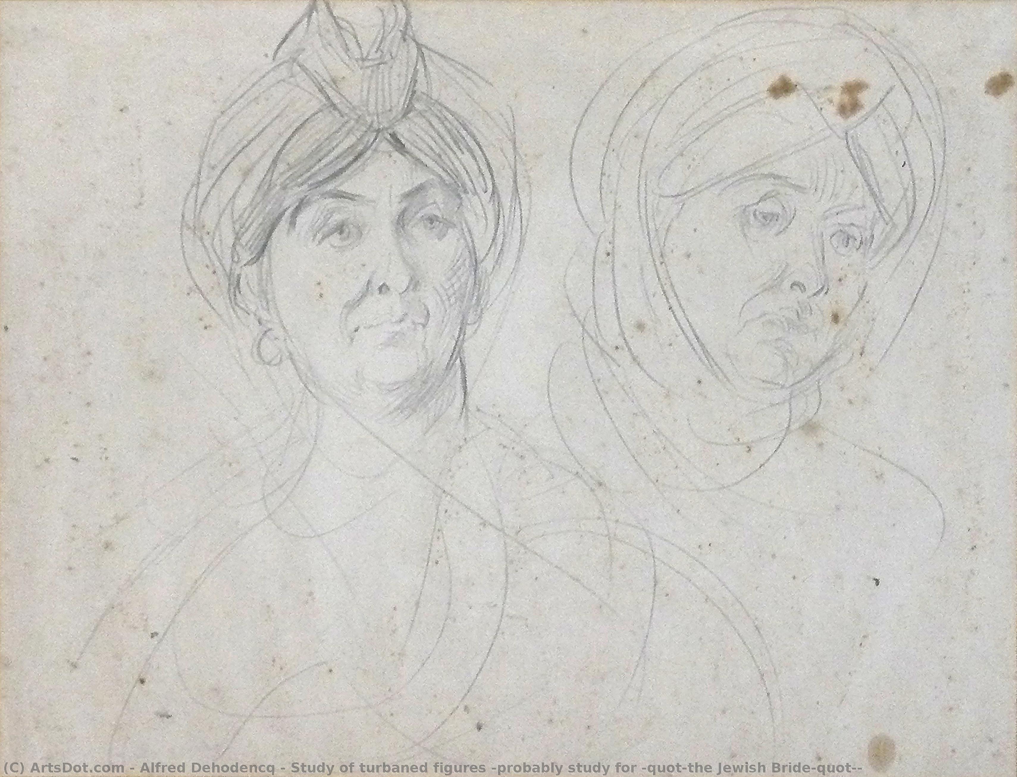 Study Of Turbaned Figures (probably Study For "the Jewish Bride") — Alfred Dehodencq
