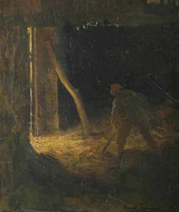 Interior Of A Barn — Ernest Townsend