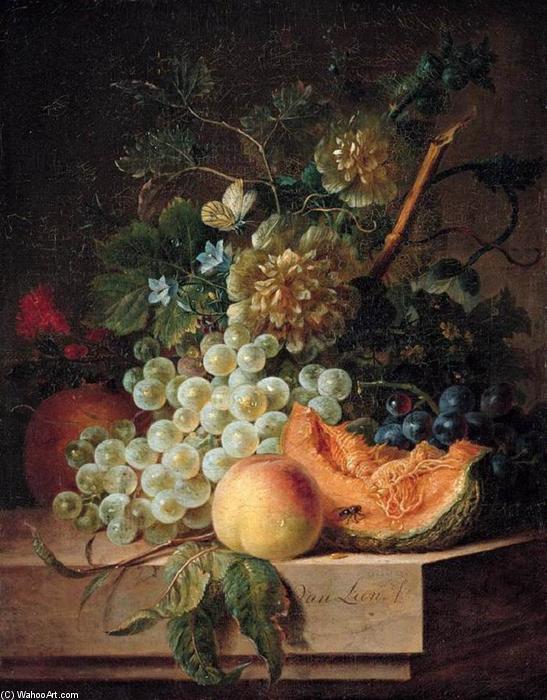 Still-life With Fruit And Flowers — Willem Van Leen
