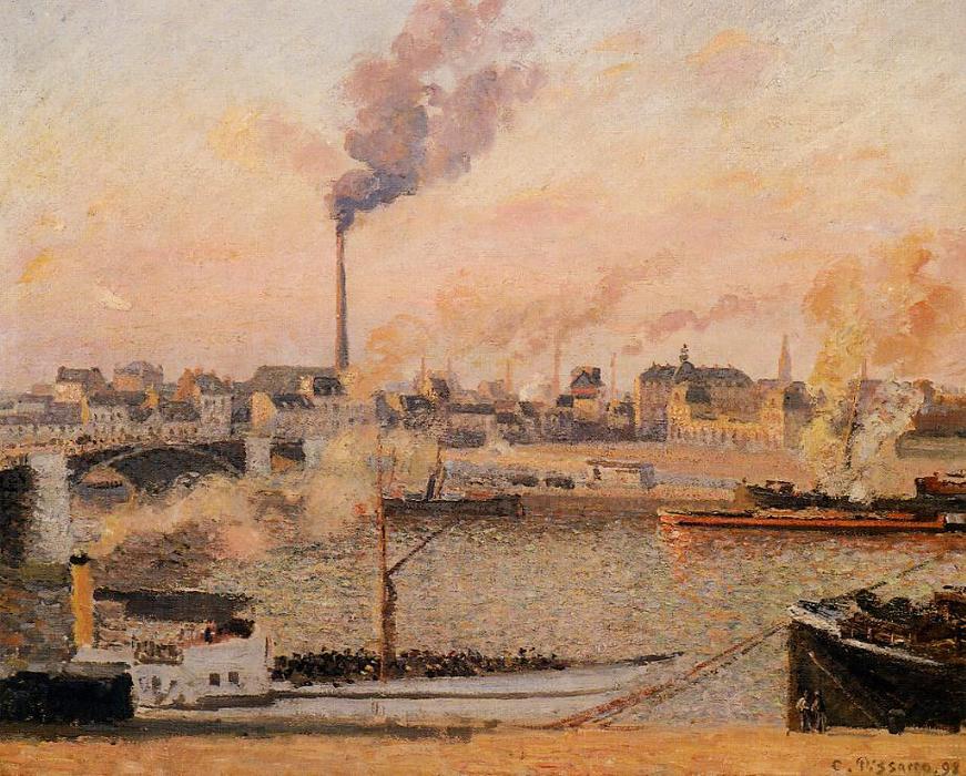 Saint Sever, Rouen Morning, Five O'clock — Camille Pissarro