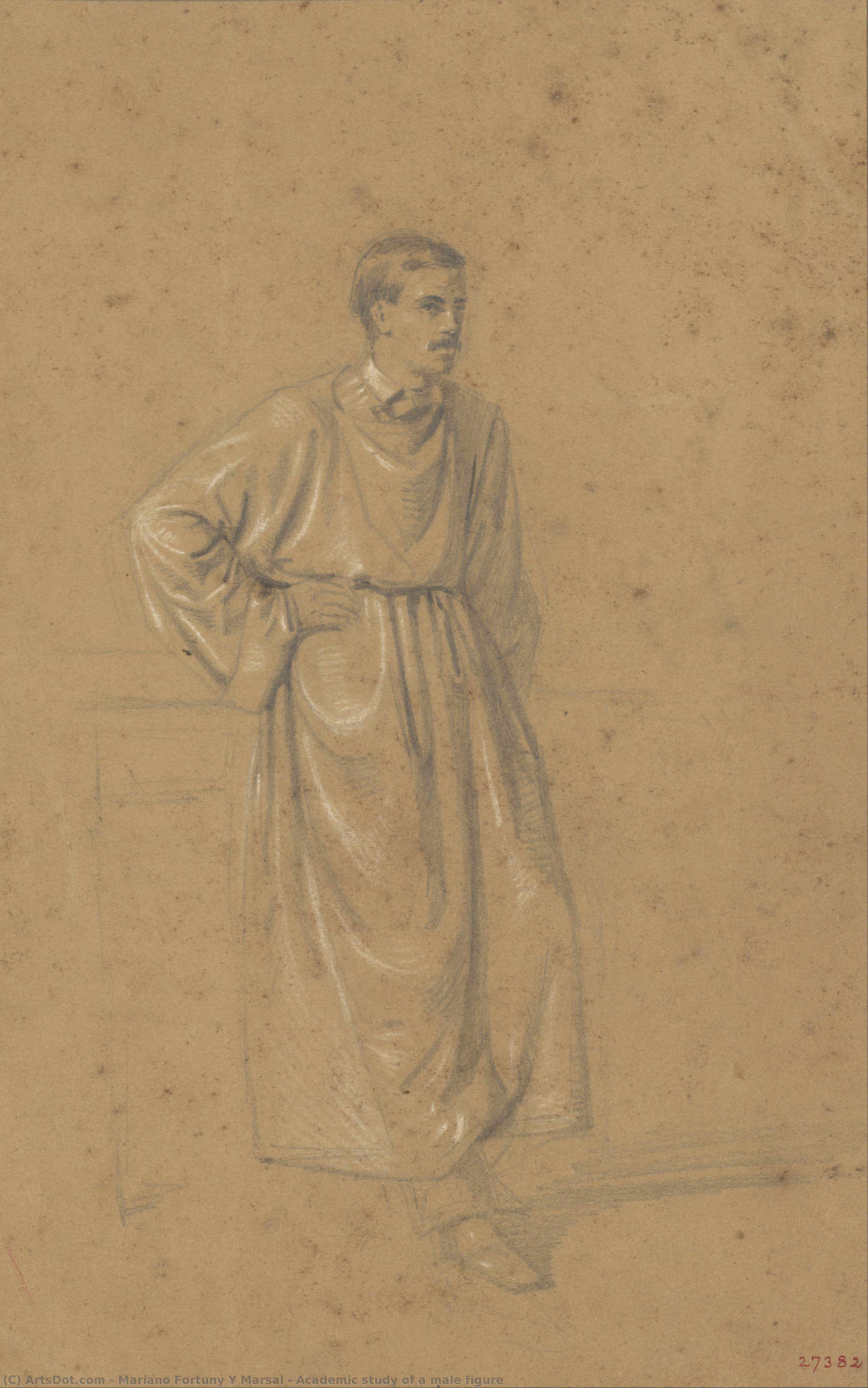 Academic Study Of A Male Figure — Mariano Fortuny Y Marsal