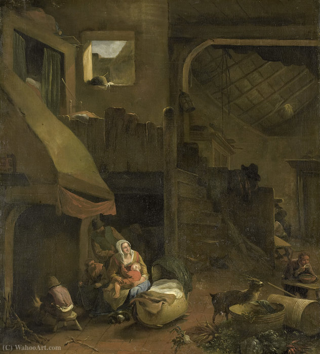 Interior Of A Peasant Hut — Hendrick Mommers
