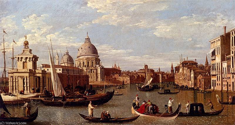 View Of The Grand Canal And Santa Maria Della Salute With Boats And Figures In The Foreground Venice — Canaletto