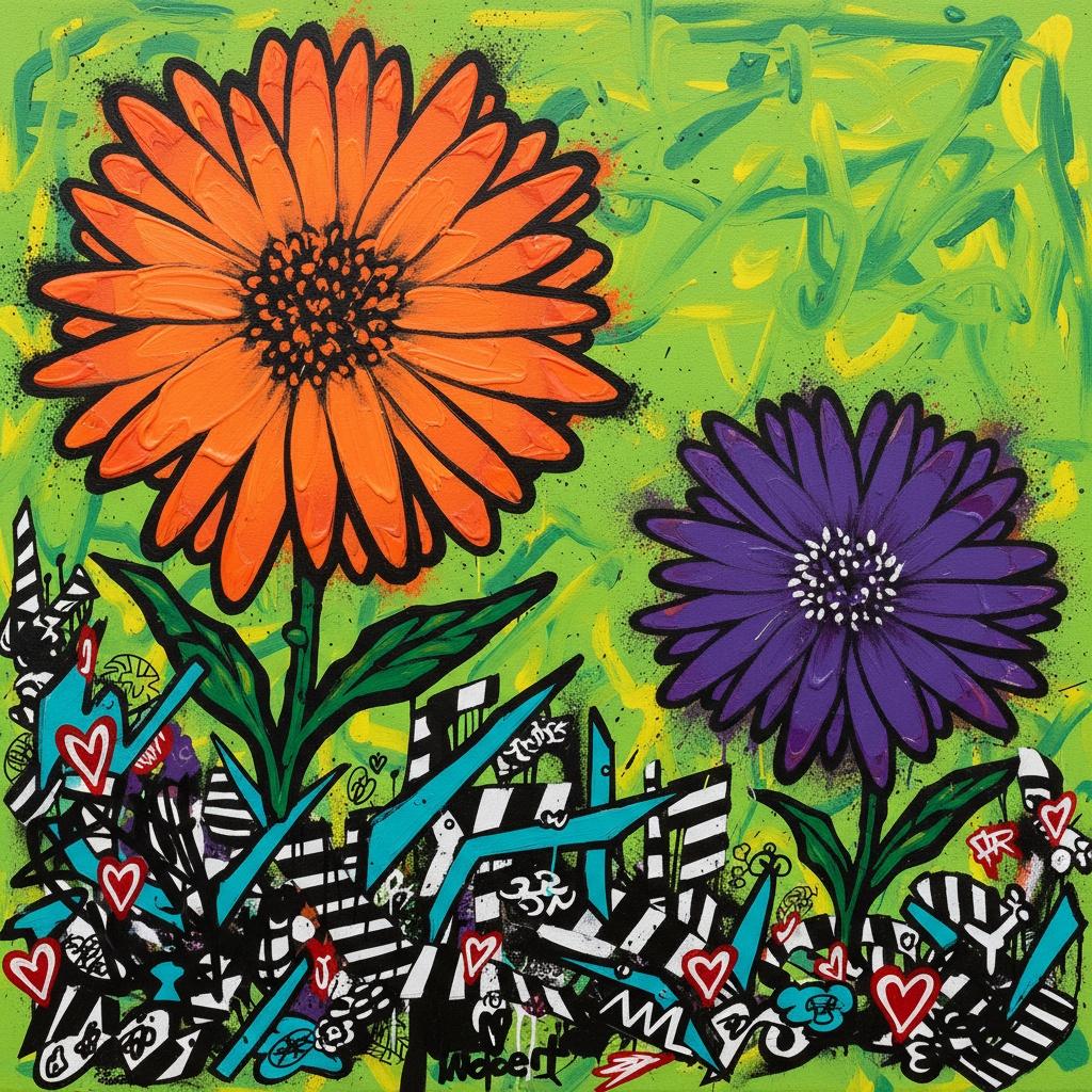 Radiant Botanical Fragments Emerging Through A Spontaneous Symphony Of Geometric Chaos — Caroline Pelletier