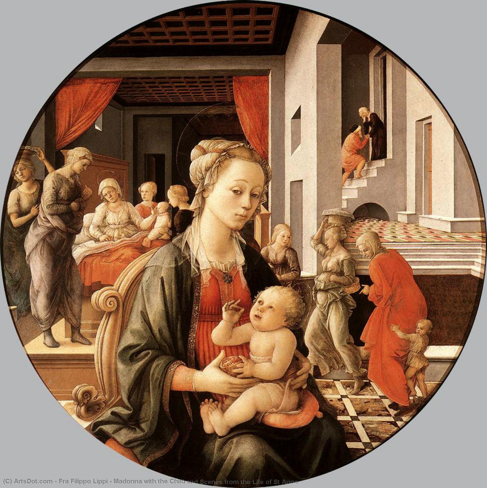 Madonna Mit Dem Kind Und Szenen Aus Dem Leben Der Heiligen Anna — Filippo Lippi