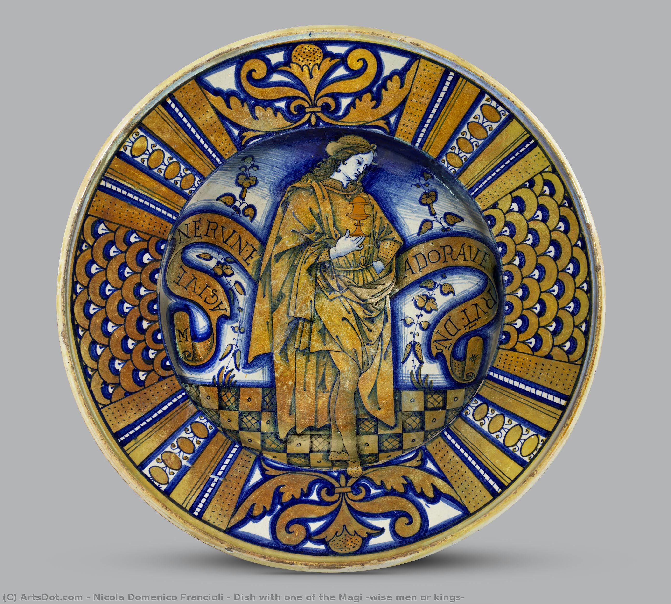 Dish With One Of The Magi (wise Men Or Kings) — Nicola Domenico Francioli