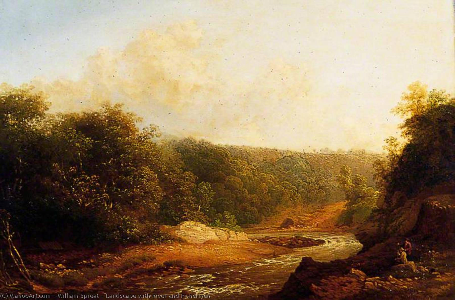 Landscape With River And Fishermen — William Spreat