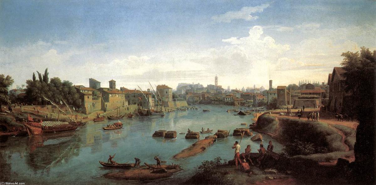 Rome, The Tiber Near The Porto Di Ripa Grande — Gaspar Van Wittel