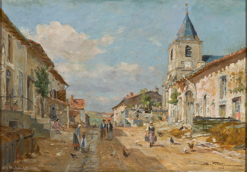 Street Of A Village — Edmond Marie Petitjean