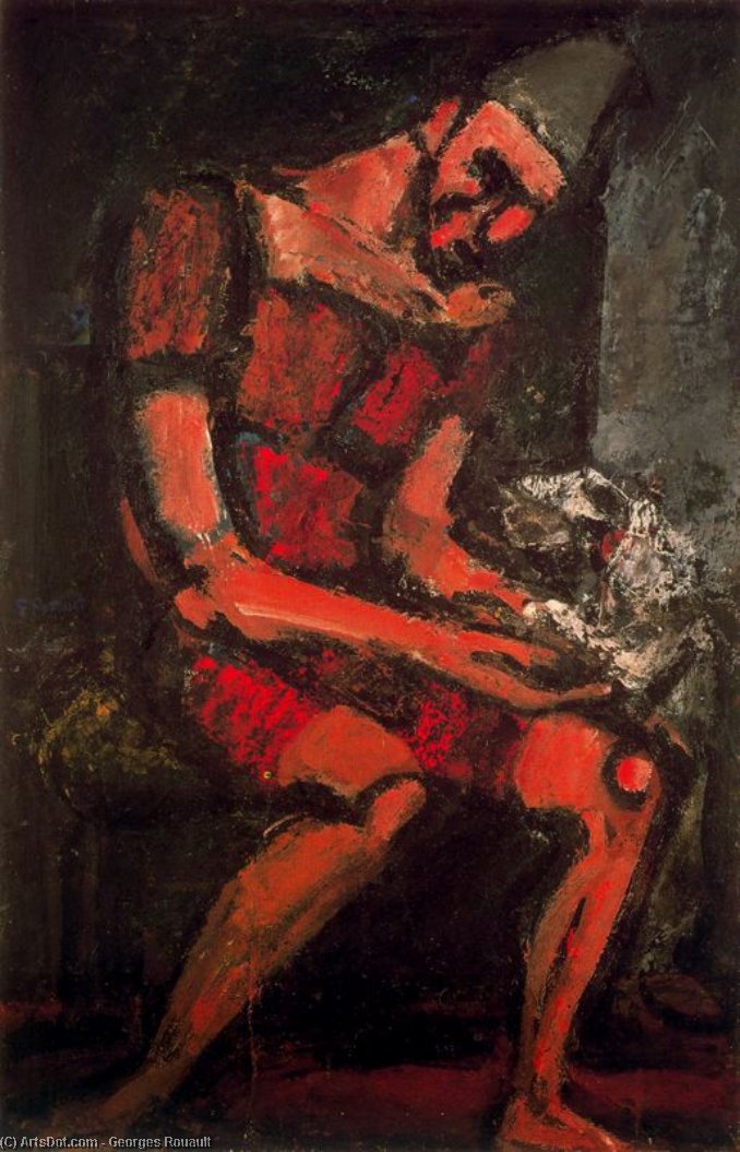 The Old Clown With His Dog — Georges Rouault