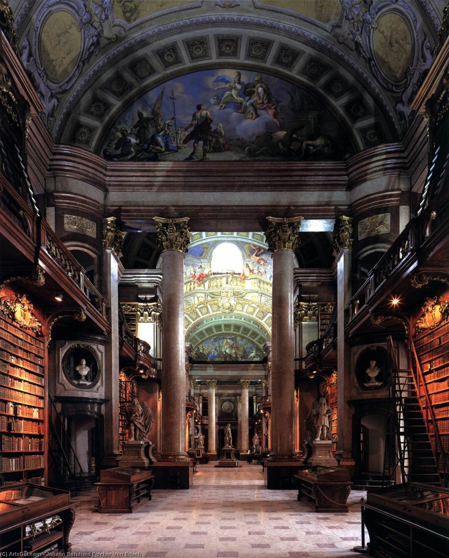 Interior Of The Library — Johann Bernhard Fischer Von Erlach