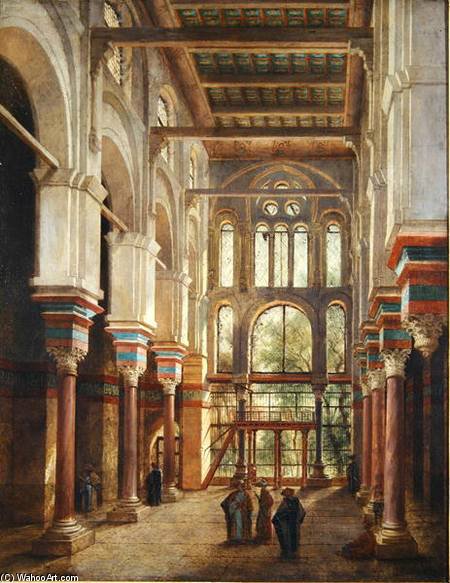 Interior Of The Mosque Of El Mooristan In Cairo — Adrien Dauzats