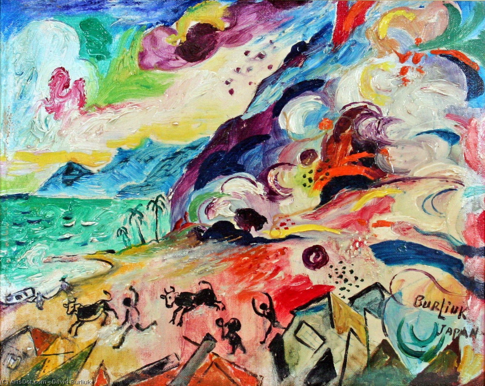 On The Beach, Japan — David Davidowitsch Burliuk