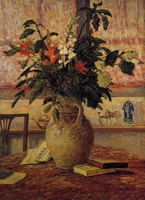 A Bouquet Of Flowers In Front Of A Window — Maxime Emile Louis Maufra