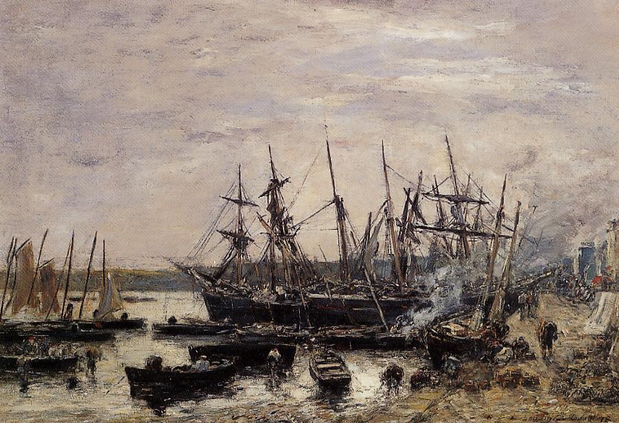 Camaret, Fishing Boats At Dock — Eugène Louis Boudin