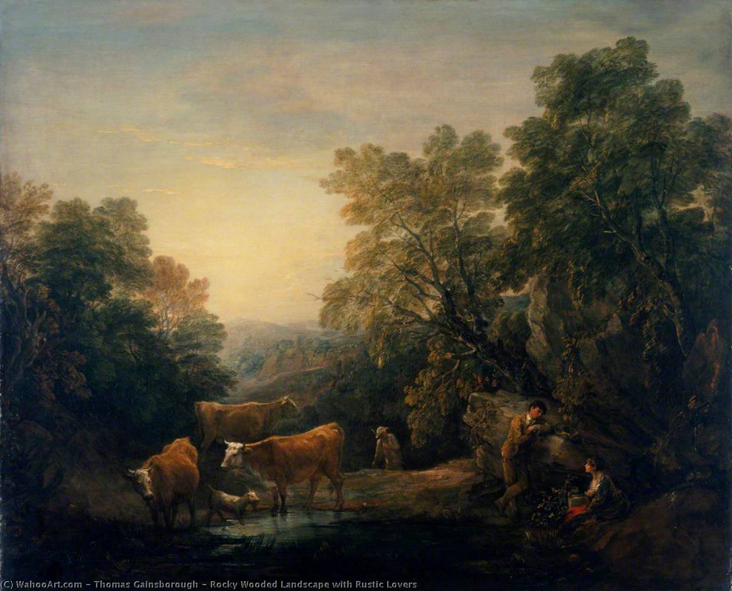Rocky Wooded Landscape With Rustic Lovers — Thomas Gainsborough