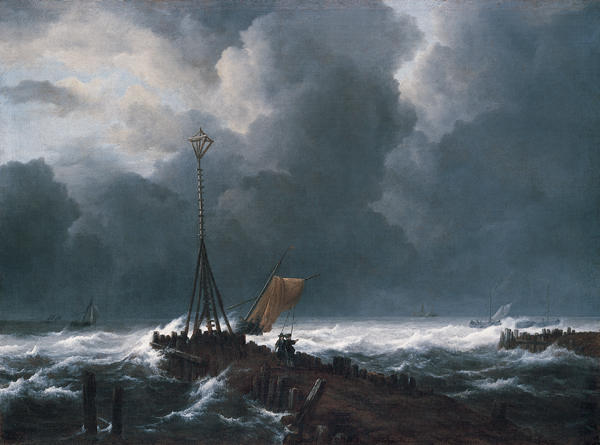 Rough Sea At A Jetty — Јакоб Исаксзон Ван Рујсдаел