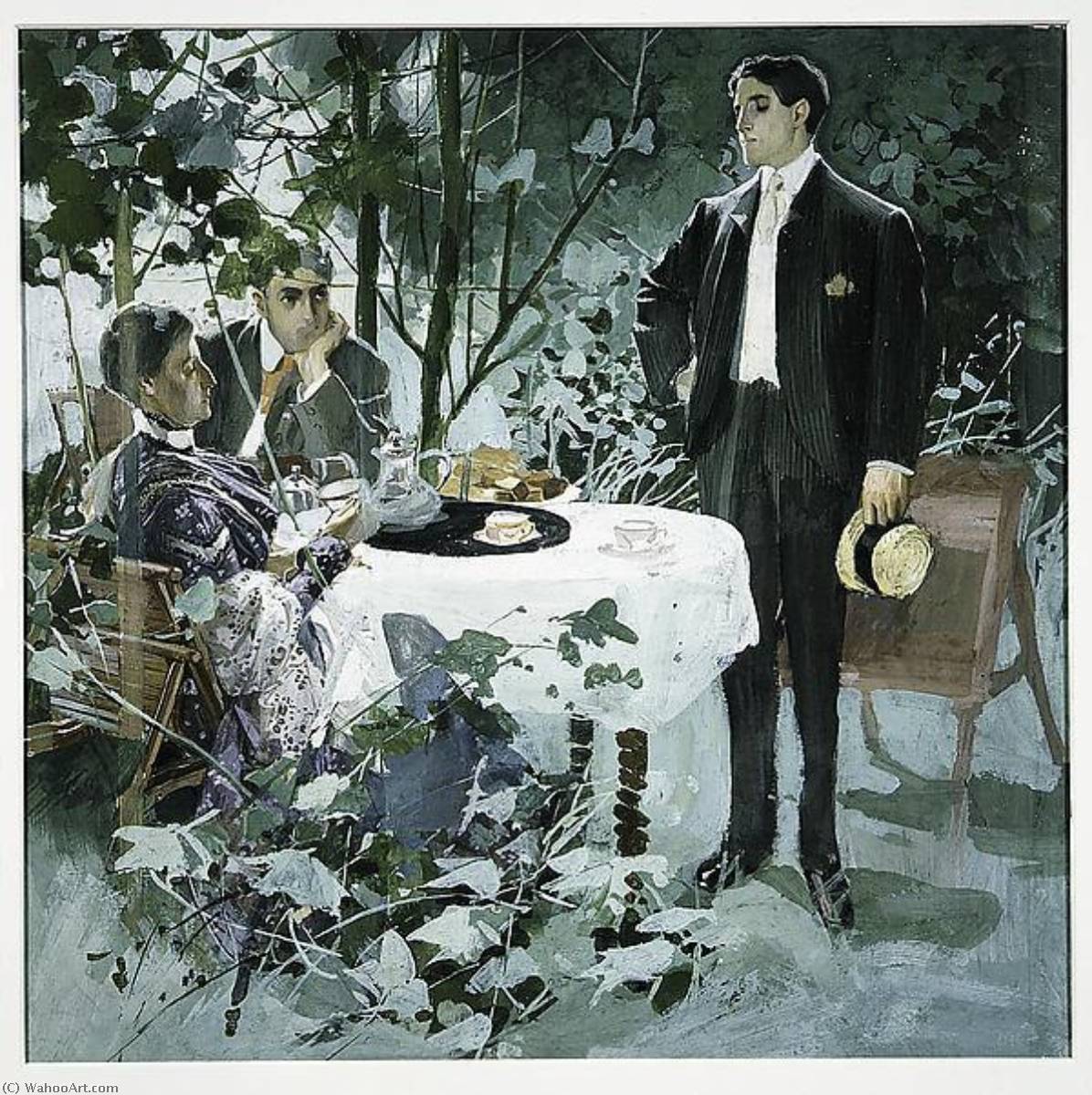 At Tea — Joseph Christian Leyendecker