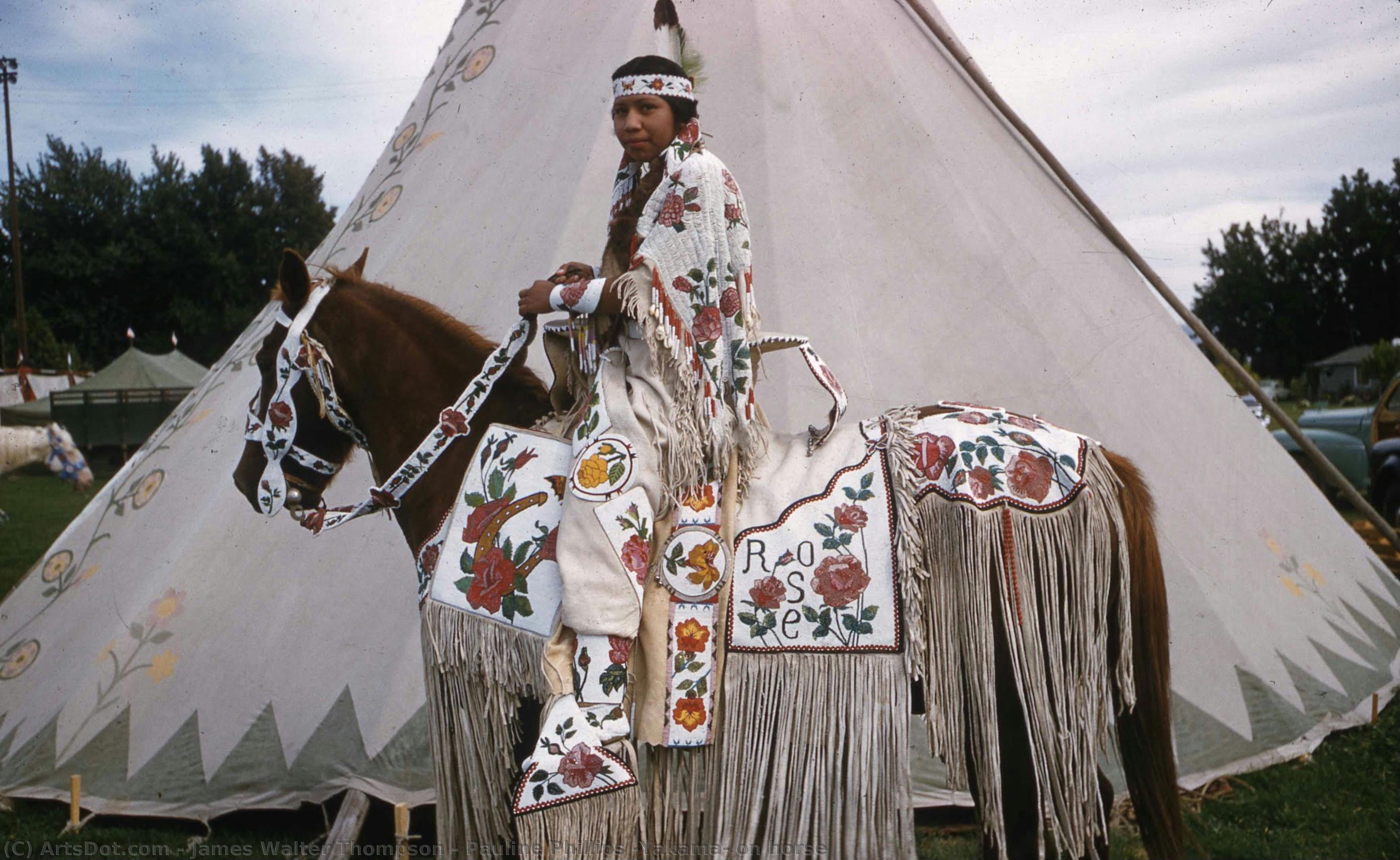 Pauline Phillips (yakama) On Horse — James Walter Thompson
