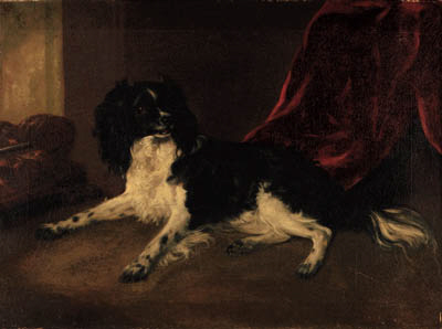 A King Charles Spaniel Lying Beside A Grate, In An Interior — Ramsay Richard Reinagle