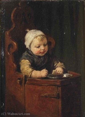 Toddler In A Child Seat — Adolph Artz (david Adolf Constant Artz)
