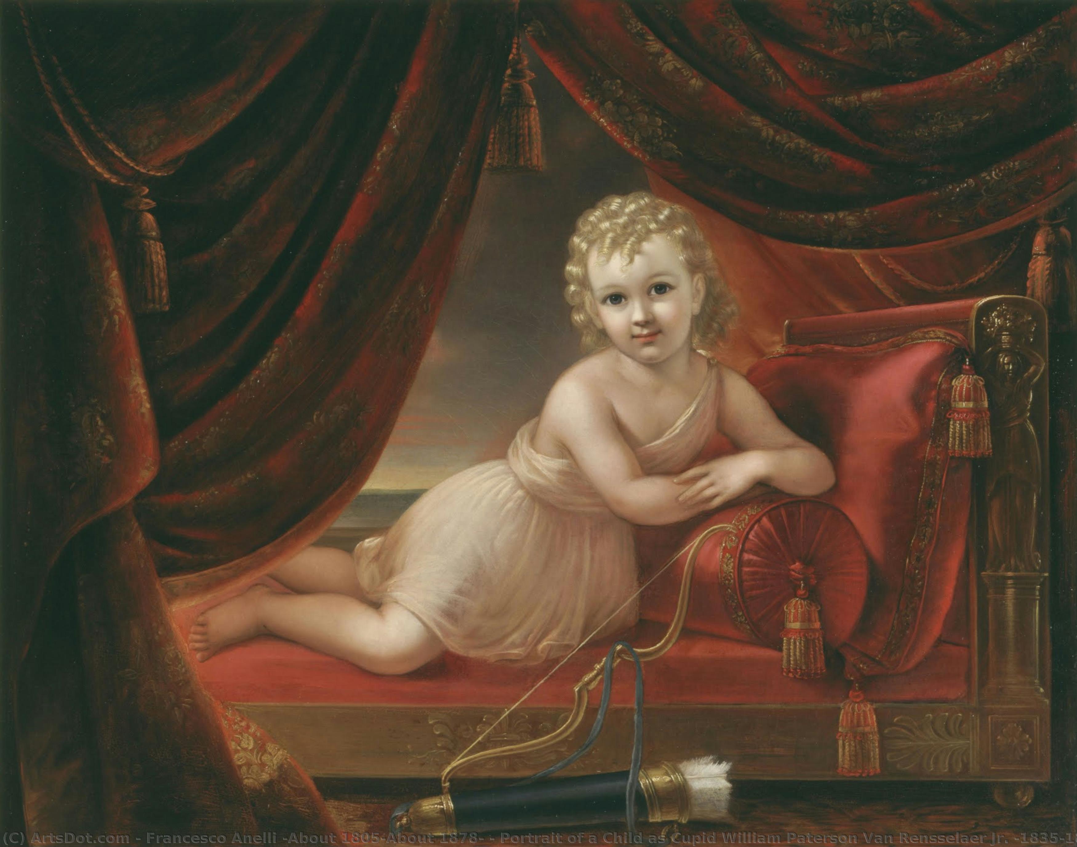 Portrait Of A Child As Cupid William Paterson Van Rensselaer Jr. (1835-1854) — Francesco Anelli (about 1805-about 1878)
