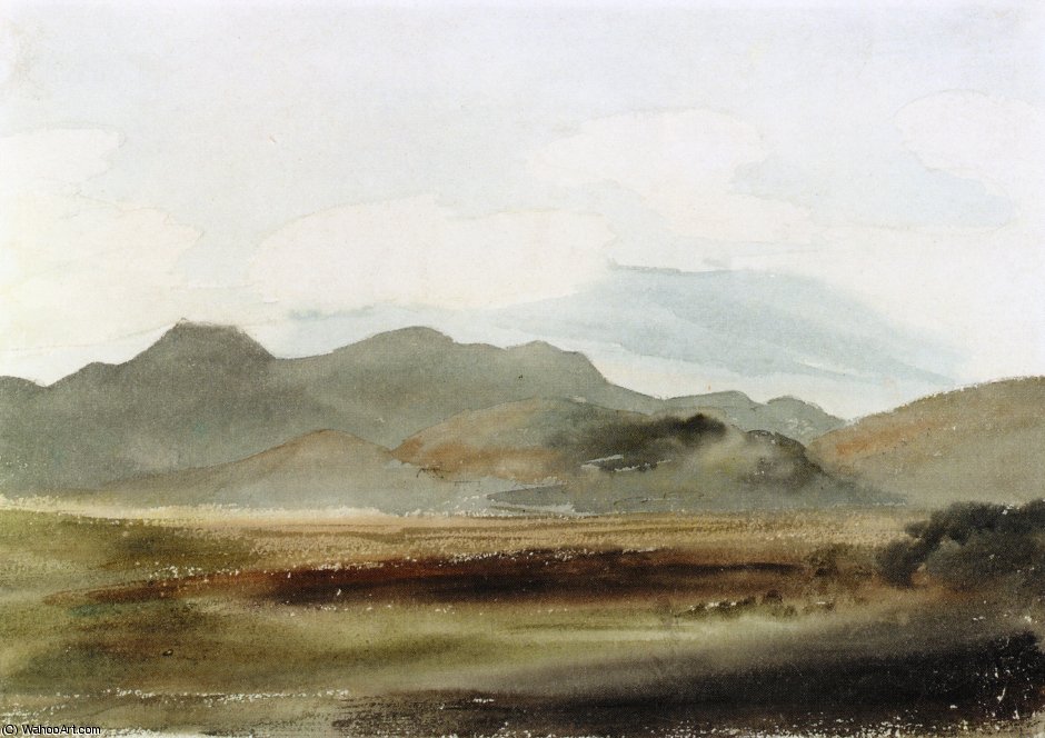 A Hilly Landscape — Cornelius Varley
