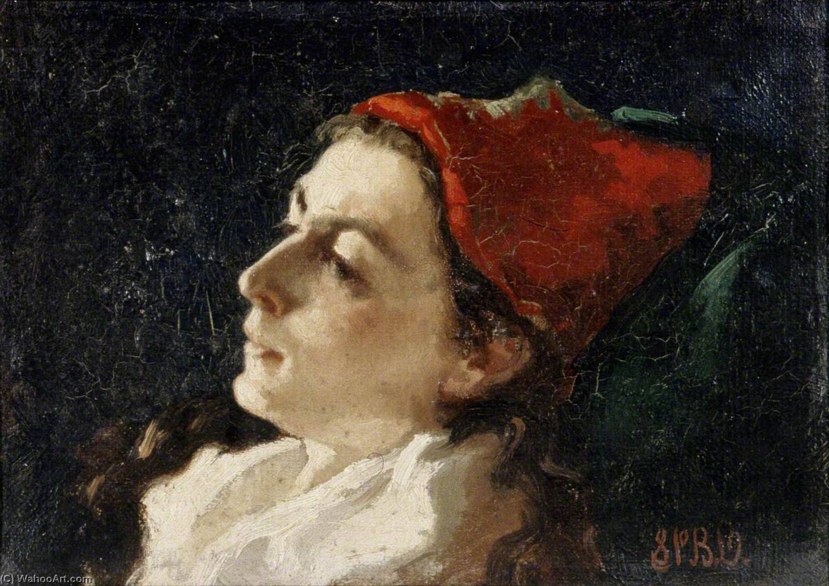 Head Of A Woman In A Red Cap — Sarah Paxton Ball Dodson