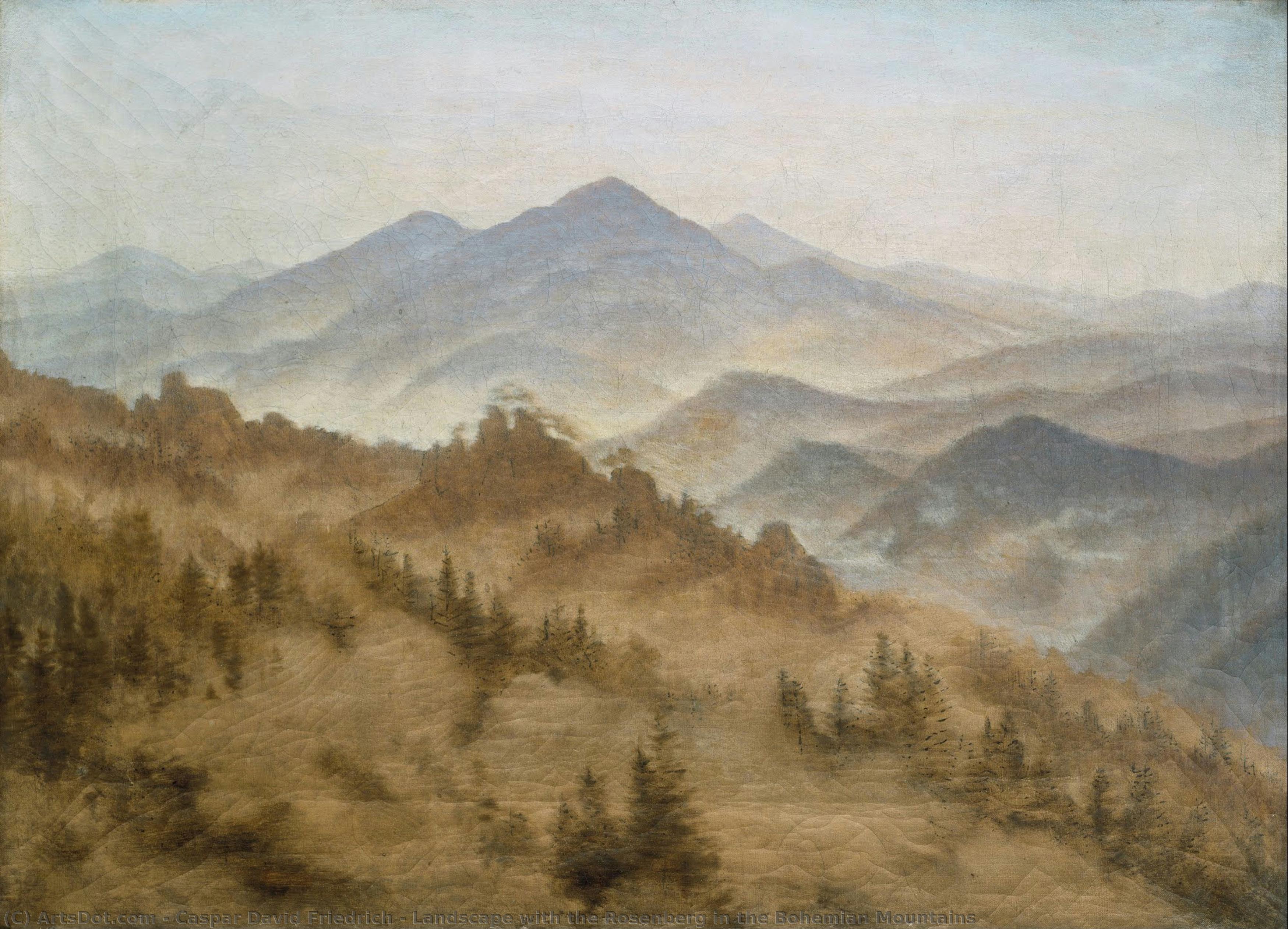 Landscape With The Rosenberg In The Bohemian Mountains — Каспар Давид Фридрих
