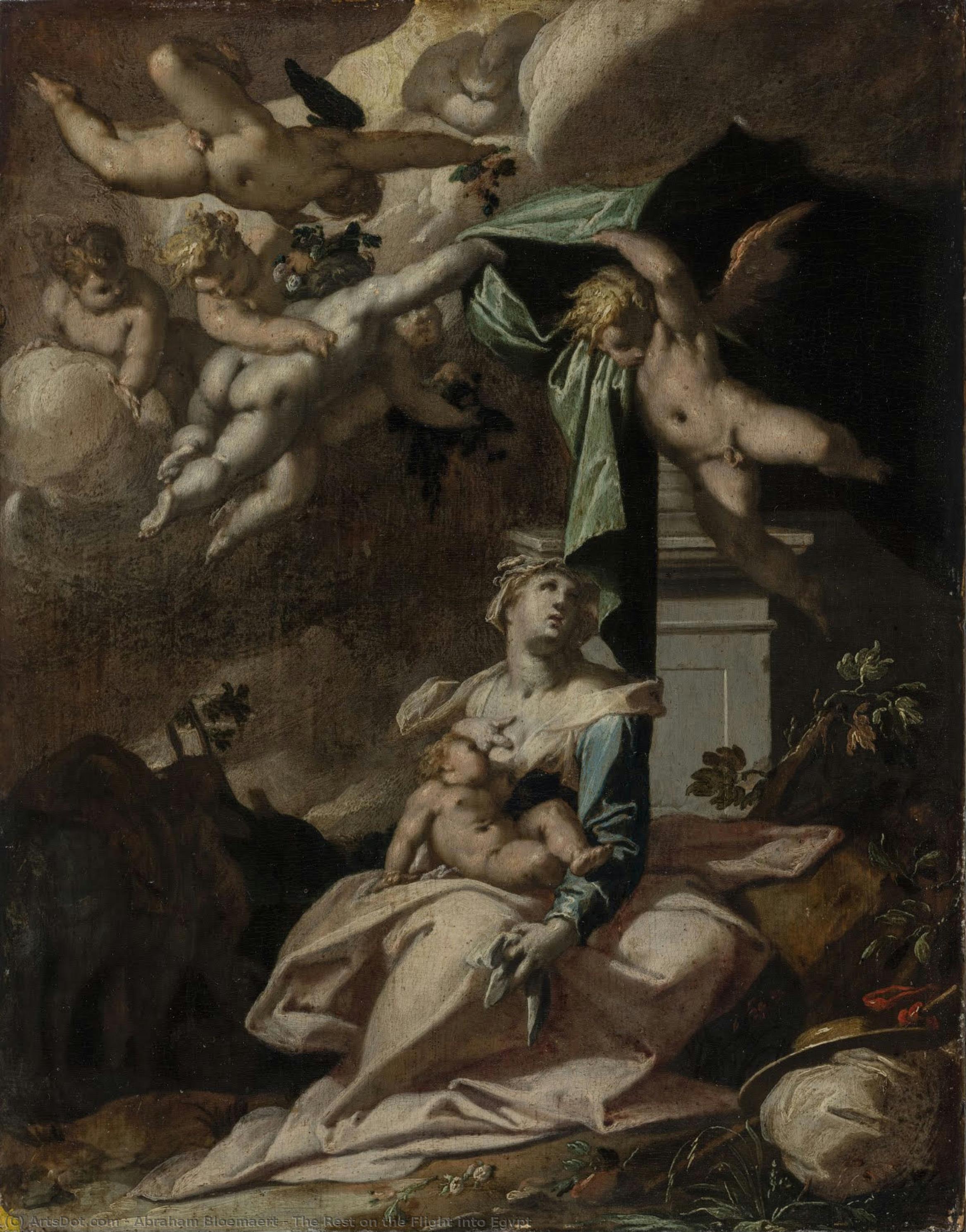 El Descanso En La Huida Hacia Egipto — Abraham Bloemaert