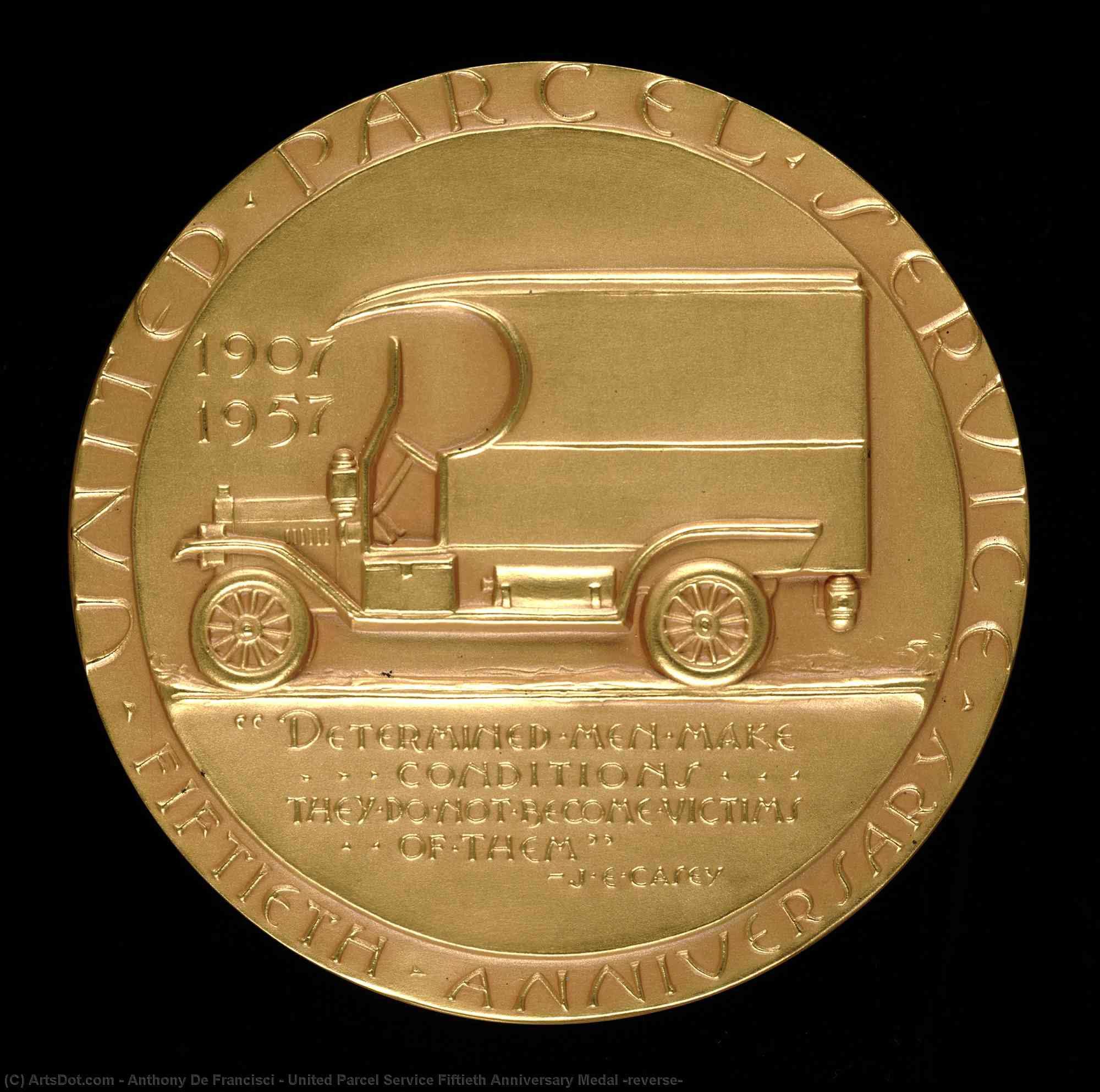 United Parcel Service Fiftieth Anniversary Medal (reverse) — Anthony De Francisci