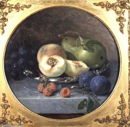 Still Life Of Fruit On A Marble Ledge — Eloise Harriet Stannard