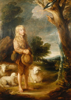 A Wooded Landscape With A Shepherd Boy Listening To — Gainsborough Dupont