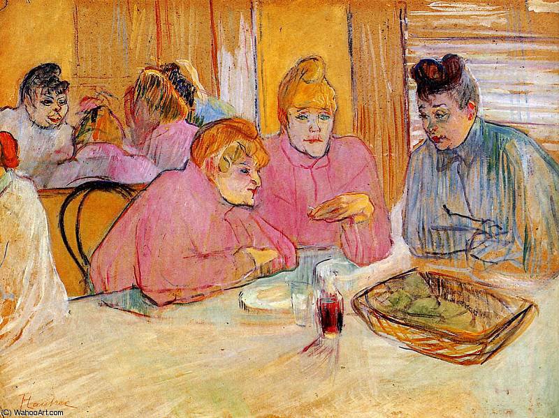 Diningroom In Brothel Sun — Comte Henri Marie Raymond De Toulouse-lautrec-monfa