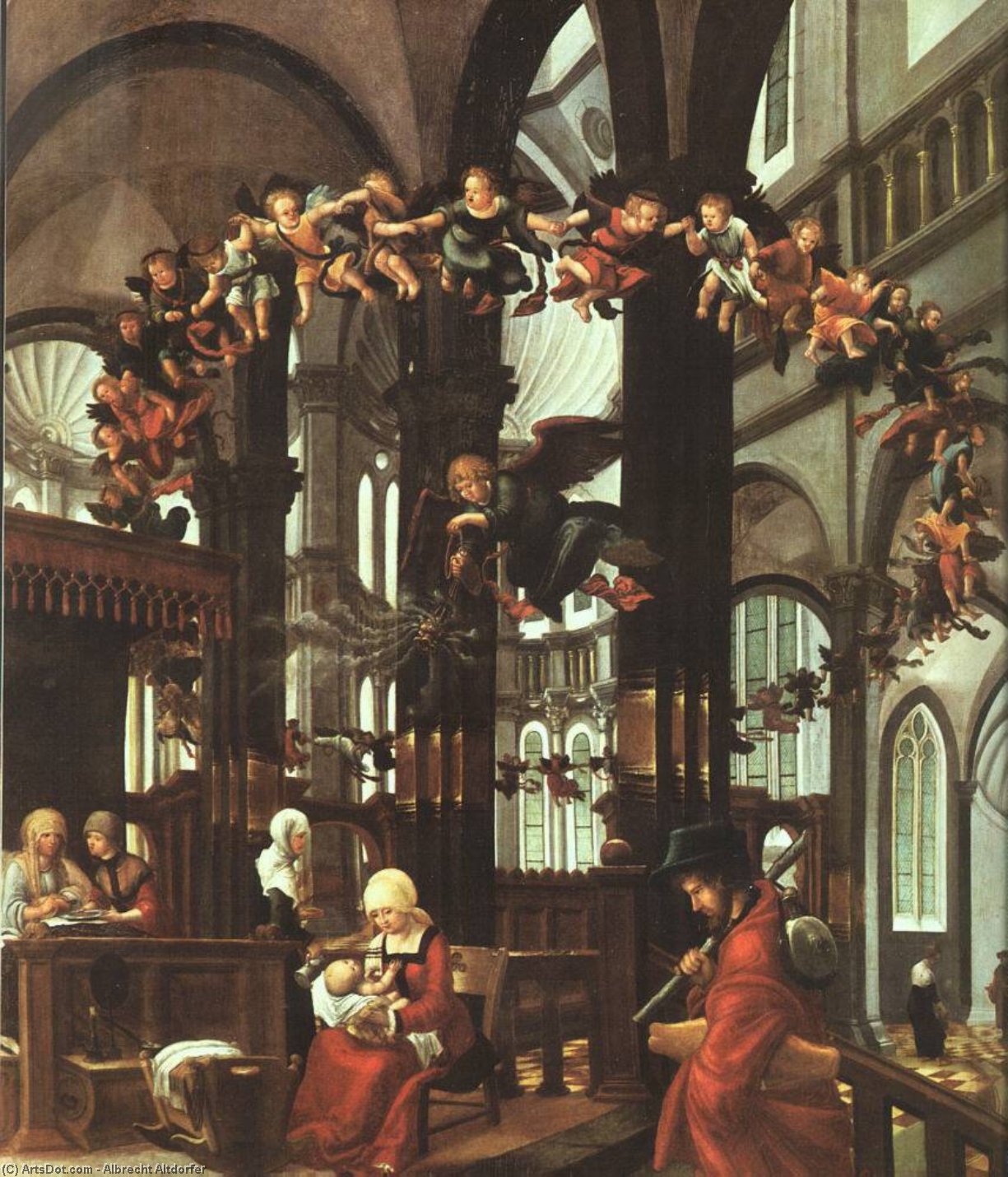 The Birth Of The Virgin, Pine Panel_ Pinakot — Albrecht Altdorfer