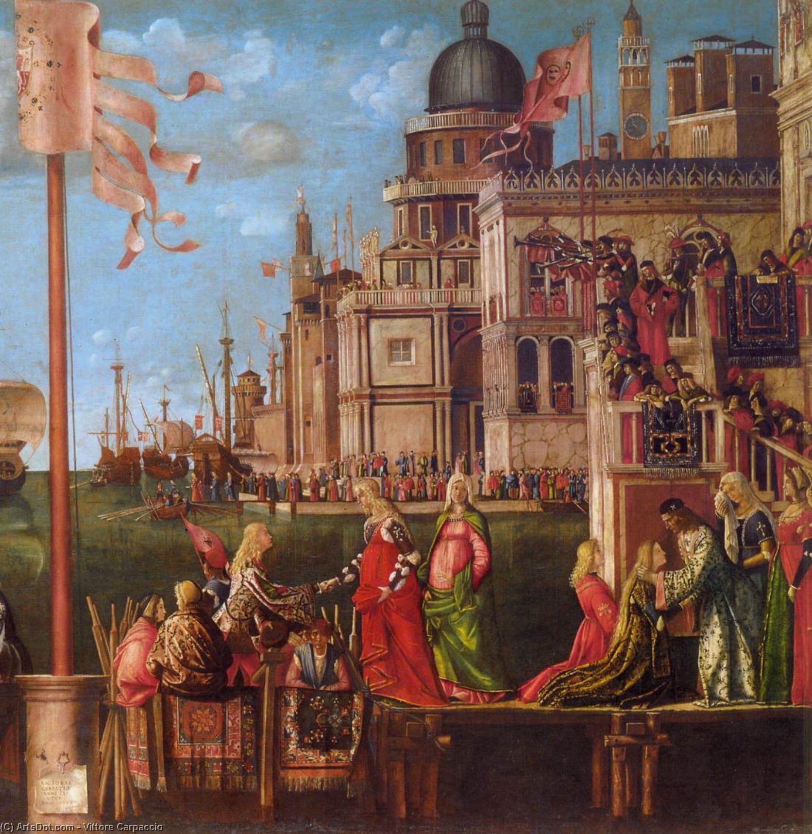 Meeting Of The Betrothed Couple (detail) — Vittore Carpaccio