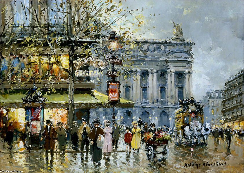 Place De L'opera, Café De La Paix — Antoine Blanchard (marcel Masson)