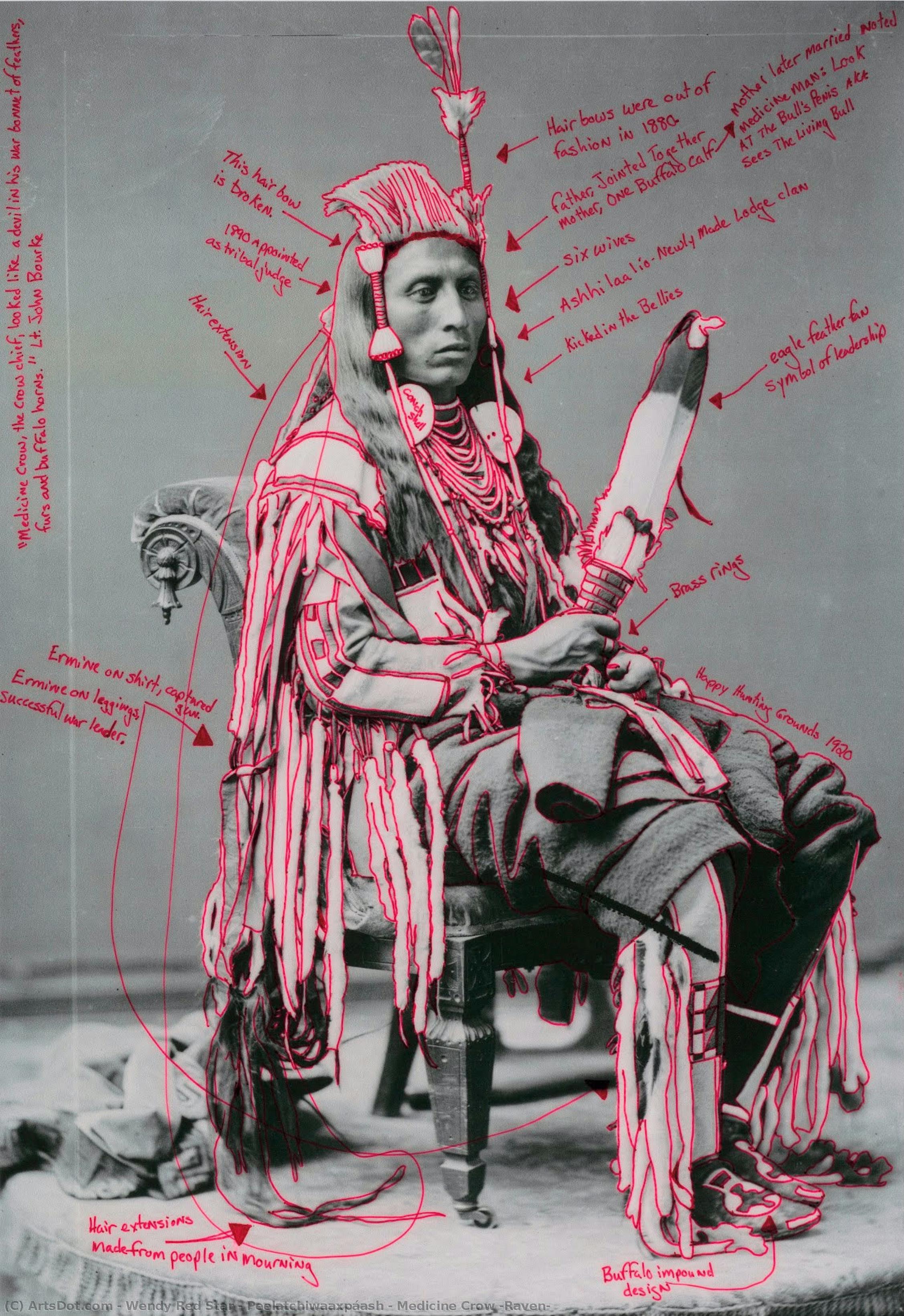 Peelatchiwaaxpáash / Medicine Crow (raven) — Wendy Red Star