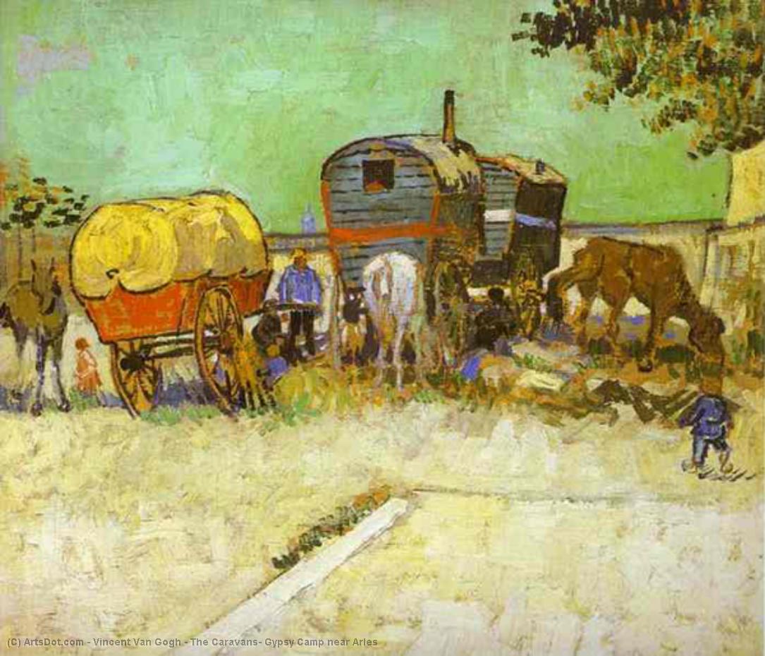 Die Karawanen, Zigeunerlager Bei Arles — Vincent Willem Van Gogh