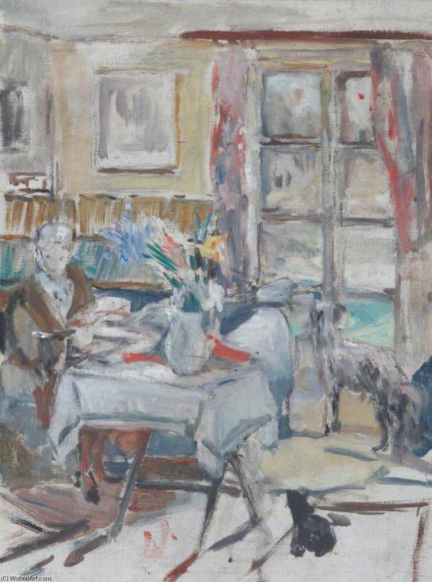 Study Of An Interior With Seated Figure And A Dog — Alan Francis Clutton Brock
