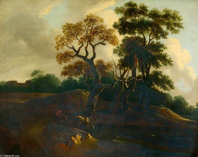 Landscape And Cattle At A Pool — Thomas Barker